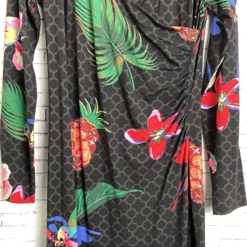 Soft Surroundings Wear Anywhere Tropical Floral Faux Wrap Maxi Dress Vacation - Picture 4 of 16